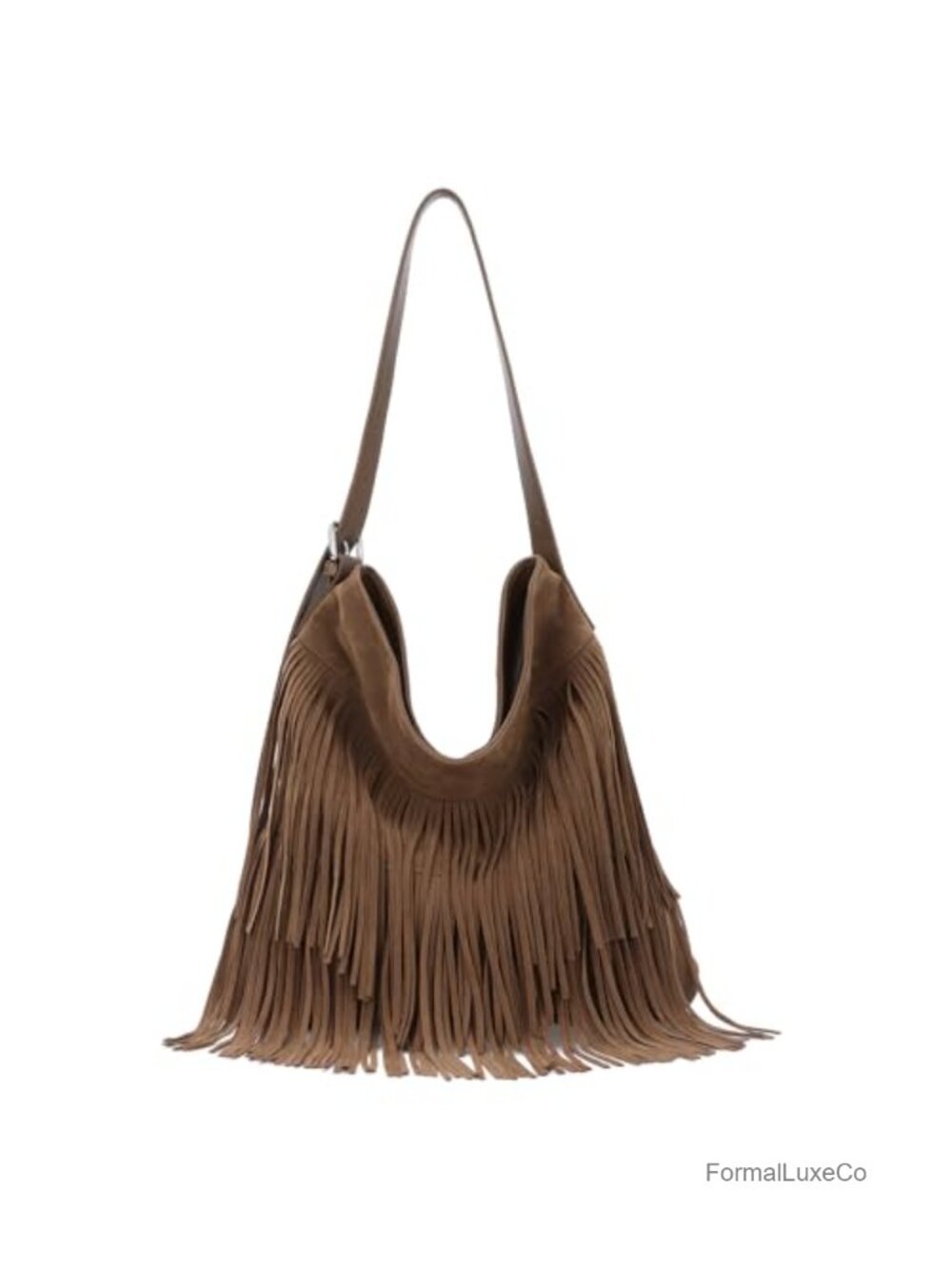 Hobo Bag for Women Fringe Purse Vegan Faux Suede Tassel Shoulder Crossbody